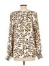 CAbi 100% Polyester Animal Print Ivory Long Sleeve Blouse Size L - photo 2
