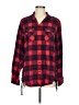 Express Plaid Red Long Sleeve Button-Down Shirt Size M - photo 1