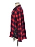 Express Plaid Red Long Sleeve Button-Down Shirt Size M - photo 5