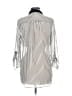 Studio Y 100% Polyester Stripes Silver 3/4 Sleeve Blouse Size M - photo 2