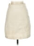 DAZY Solid Ivory Faux Leather Skirt Size S - photo 1