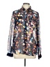 Tommy Hilfiger 100% Polyester Floral Blue Long Sleeve Blouse Size 10 - photo 1