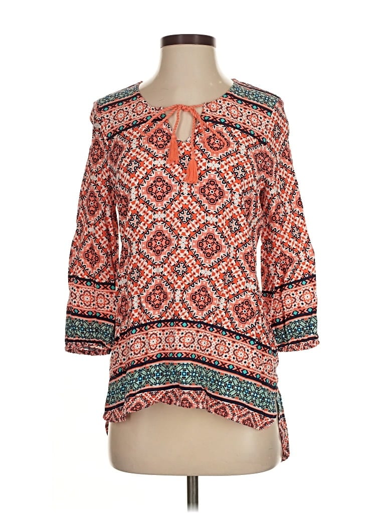 Red Camel 3/4 Sleeve Blouse In Pink