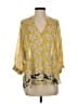 CAbi 100% Polyester Yellow 3/4 Sleeve Blouse Size XS - photo 1