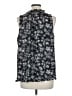 Ann Taylor LOFT Outlet 100% Polyester Blue Black Sleeveless Blouse Size L - photo 2