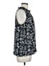 Ann Taylor LOFT Outlet 100% Polyester Blue Black Sleeveless Blouse Size L - photo 4