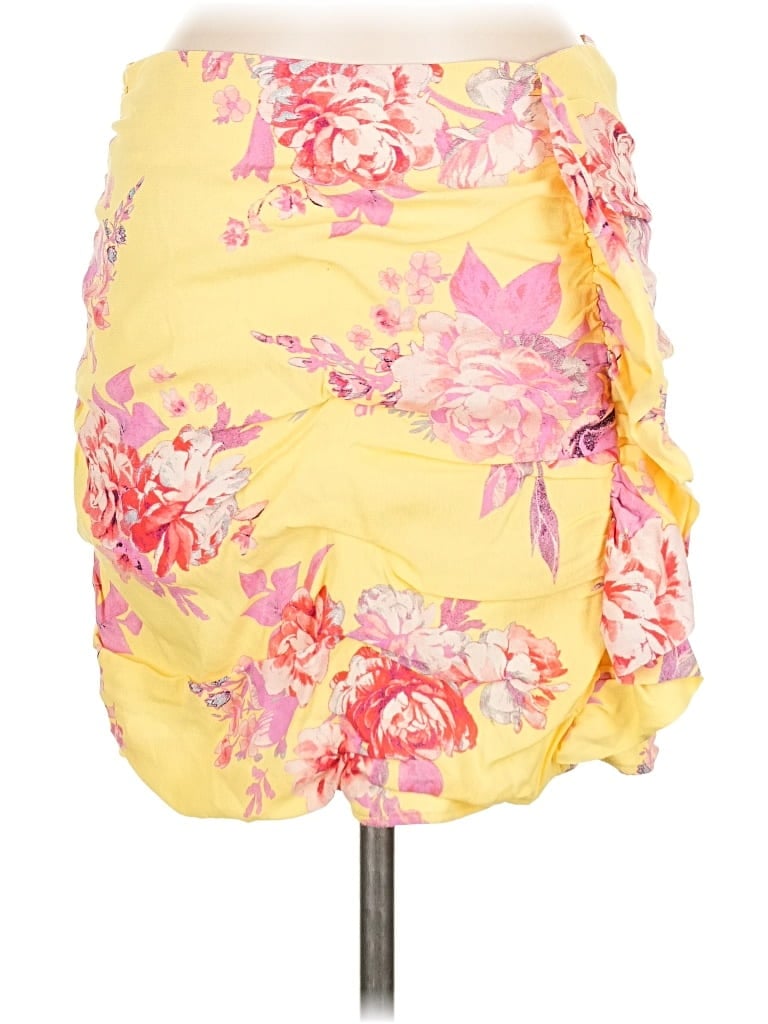 Pre-owned Mng Casual Skirt In Yellow