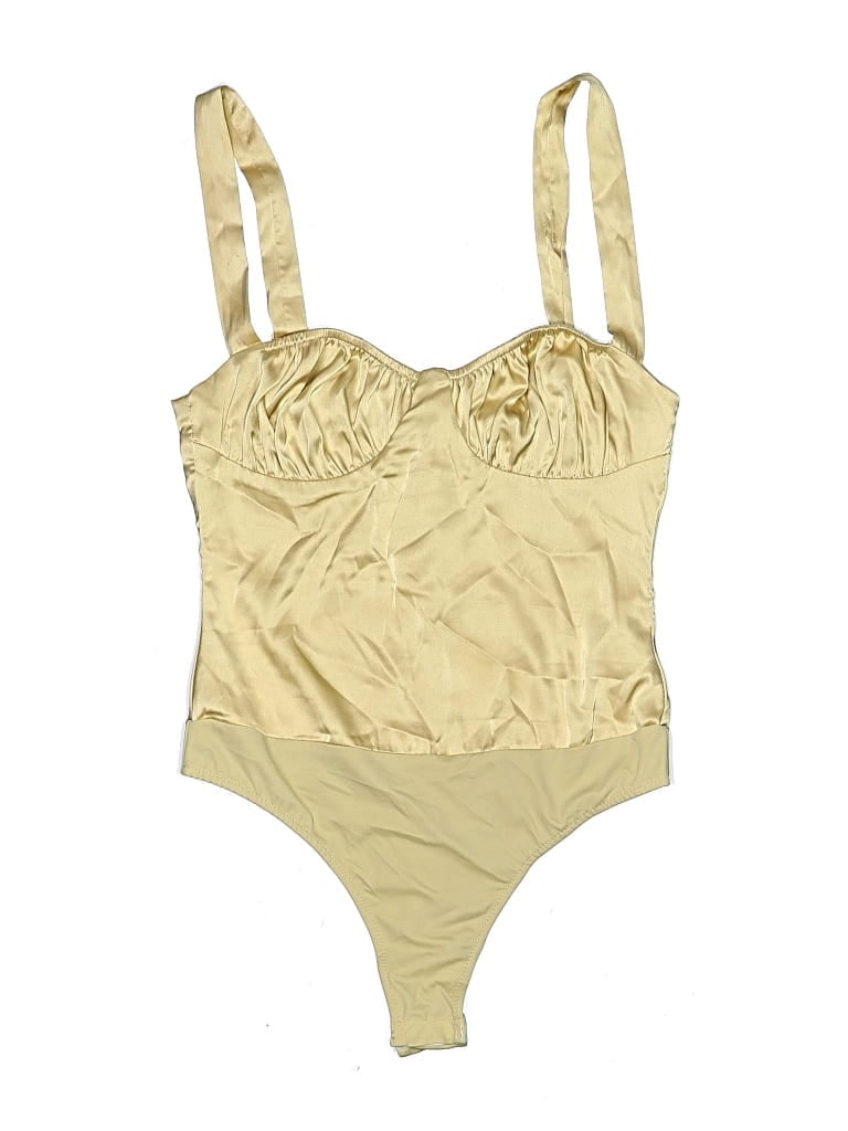 Pre-owned Danielle Bernstein Bodysuit In Gold