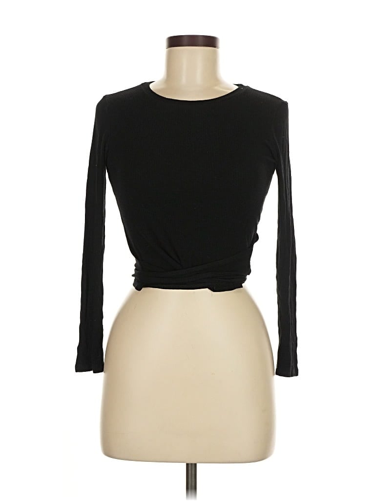 Pre-owned Aqua 3/4 Sleeve T-shirt In Black