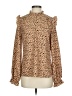Rachel Parcell 100% Polyester Animal Print Brown Long Sleeve Blouse Size S - photo 1