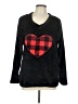 Just Love 100% Polyester Hearts Black Pullover Sweater Size L - photo 1