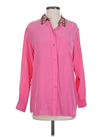 Equipment Long Sleeve Silk Top (view 1)