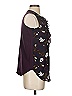 Ann Taylor LOFT Outlet 100% Polyester Black Purple Sleeveless Blouse Size XS - photo 4