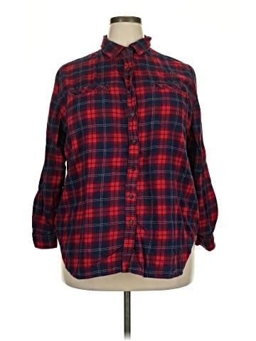BDG 3/4 Sleeve Button-Down Shirt (view 1)