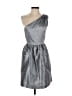 Alfred Sung 100% Polyester Metallic Silver Cocktail Dress Size 6 - photo 1