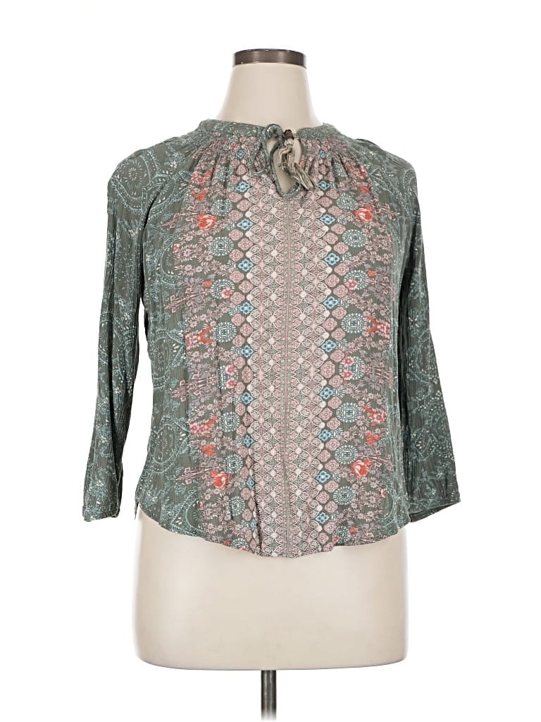 Pre-owned Mason & Belle 3/4 Sleeve Blouse In Green