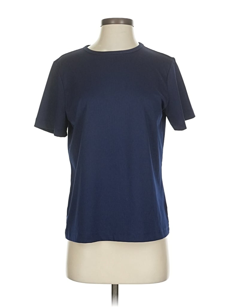 Pre-owned Susan Graver Short Sleeve T-shirt In Blue
