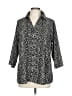 BLOOMCHIC 100% Polyester Animal Print Black 3/4 Sleeve Blouse Size 10 - photo 1
