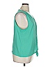 Nine West 100% Polyester Teal Sleeveless Blouse Size XL - photo 4