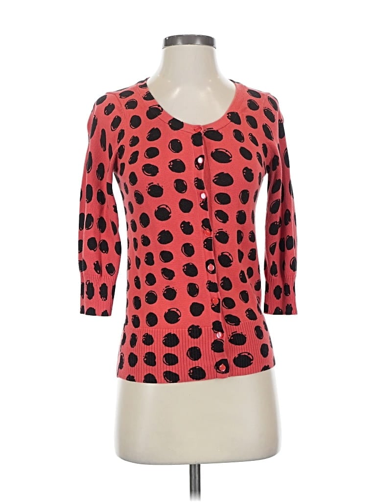 Pre-owned Ab Studio Cardigan Sweater In Red