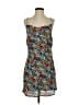 Row A 100% Polyester Print Blue Black Casual Dress Size XS - photo 1