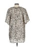 Beeson River 100% Polyester Animal Print Ivory Short Sleeve Blouse Size L - photo 2