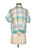 Madewell Color Block Teal Blue Short Sleeve Blouse Size S - photo 1