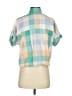 Madewell Color Block Teal Blue Short Sleeve Blouse Size S - photo 2