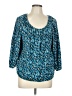MICHAEL Michael Kors Blue 3/4 Sleeve Blouse Size L - photo 1
