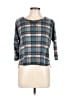 Jessy B Plaid Teal Blue Pullover Sweater Size L - photo 1