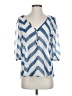 Buttons Blue 3/4 Sleeve Blouse Size S - photo 1