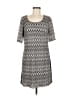 Single 100% Polyester Chevron-herringbone Gray Casual Dress Size M - photo 1