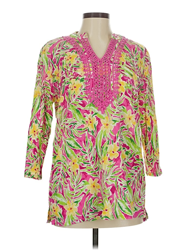 Pre-owned Appleseeds 3/4 Sleeve Blouse In Pink