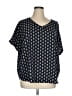 Chris & Carol 100% Polyester Black Short Sleeve Blouse Size 1X - photo 1
