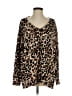 Mumu Mellow 100% Cotton Animal Print Brown Pullover Sweater Size S - photo 1