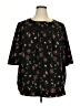Lane Bryant 100% Polyester Floral Black 3/4 Sleeve Blouse Size 22 - photo 1