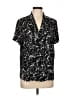 Investments Stars Black Short Sleeve Blouse Size L - photo 1