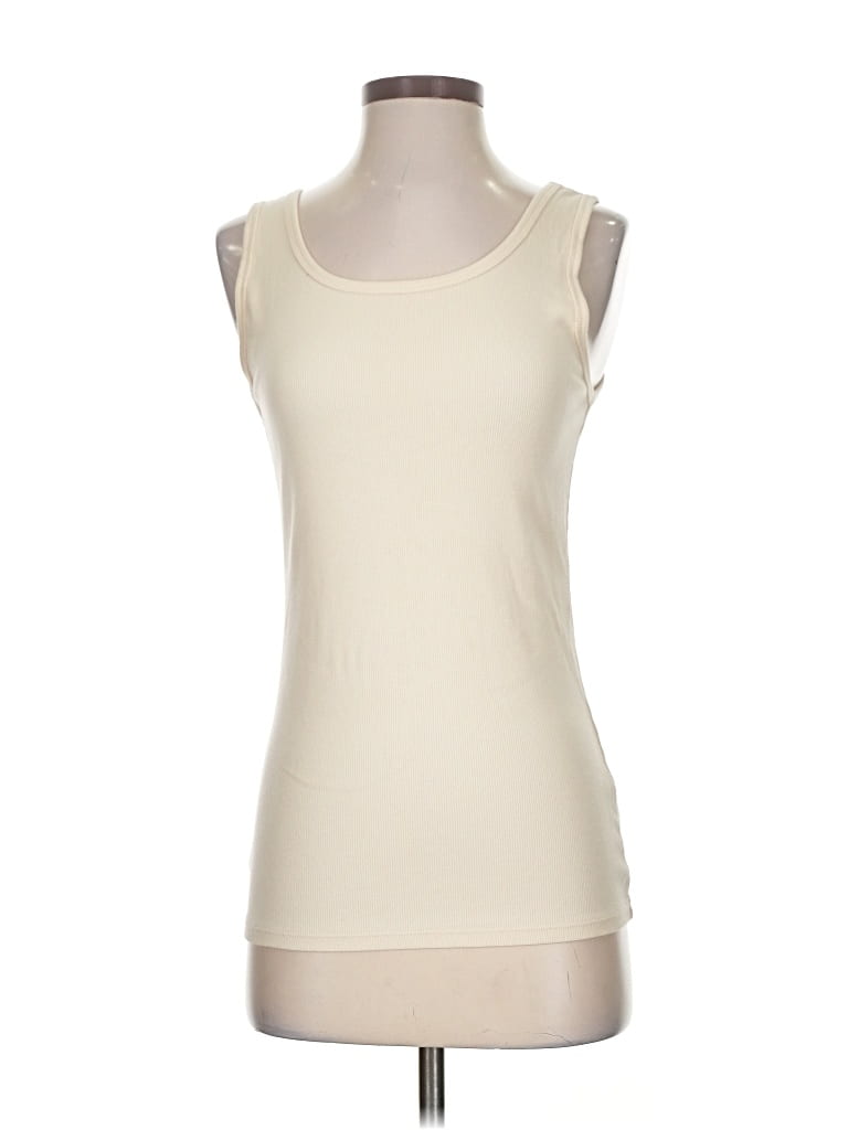 Pre-owned Duluth Trading Co. Tank Top Ivory Strapless Neckline Tops In White