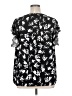 Investments 100% Polyester Black Short Sleeve Blouse Size 1X - photo 2