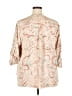 Torrid 100% Polyester Tan 3/4 Sleeve Blouse Size 2X Plus (2) - photo 2