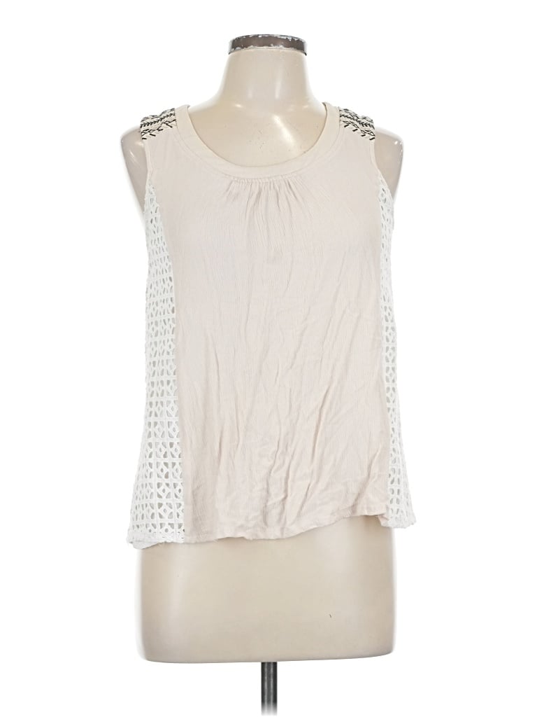Pre-owned Miss Me Sleeveless Blouse In White