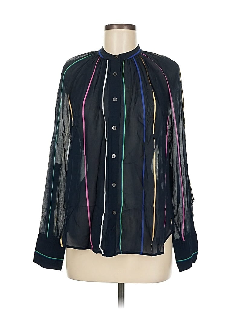 Pre-owned Derek Lam 10 Crosby Long Sleeve Blouse In Black