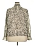 Halogen 100% Polyester Animal Print Silver Long Sleeve Blouse Size XXL - photo 2