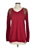 Bob Mackie 100% Cotton Burgundy Pullover Sweater Size S - photo 1