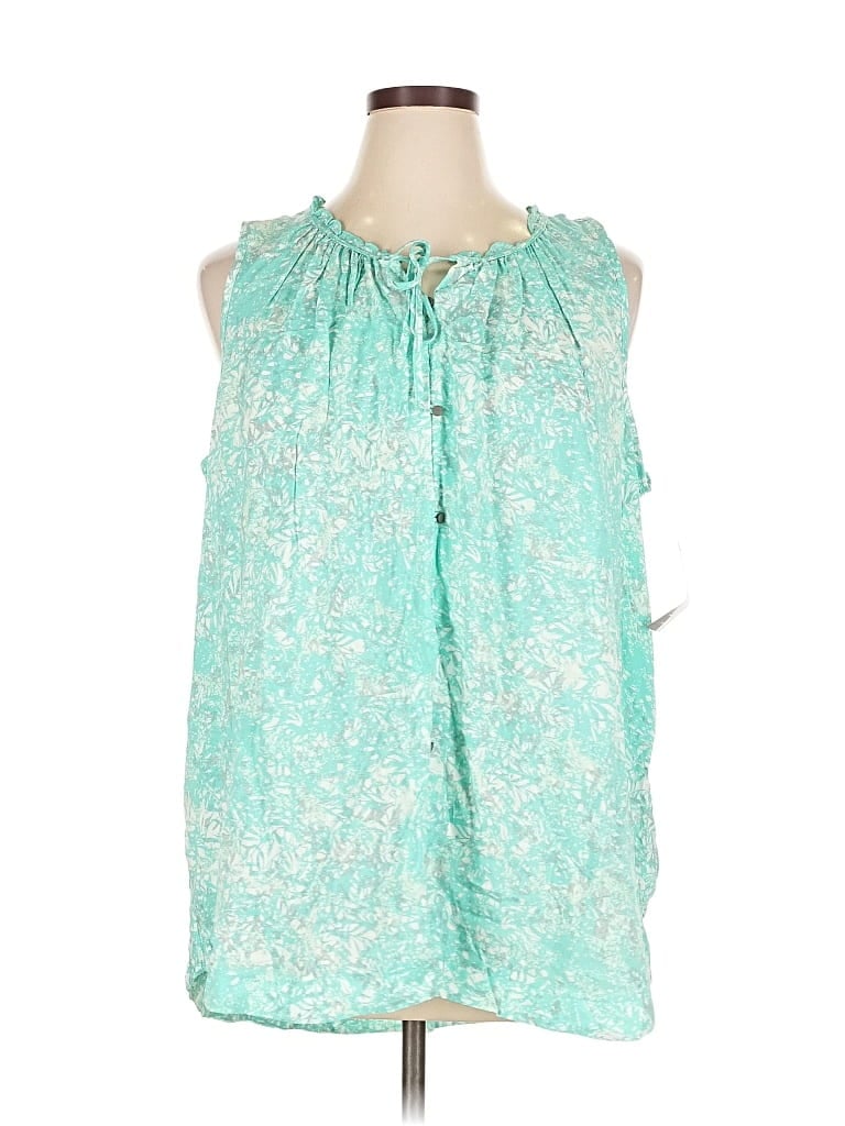 A.n.a. A New Approach Tank Top Teal Halter Neckline Tops In Blue