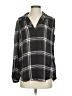 Ann Taylor 100% Polyester Plaid Black Long Sleeve Blouse Size S - photo 1
