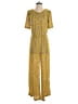 BCBGMAXAZRIA 100% Polyester Paisley Yellow Jumpsuit Size XS - photo 1