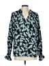 Assorted Brands 100% Polyester Floral Blue Long Sleeve Blouse Size L - photo 1