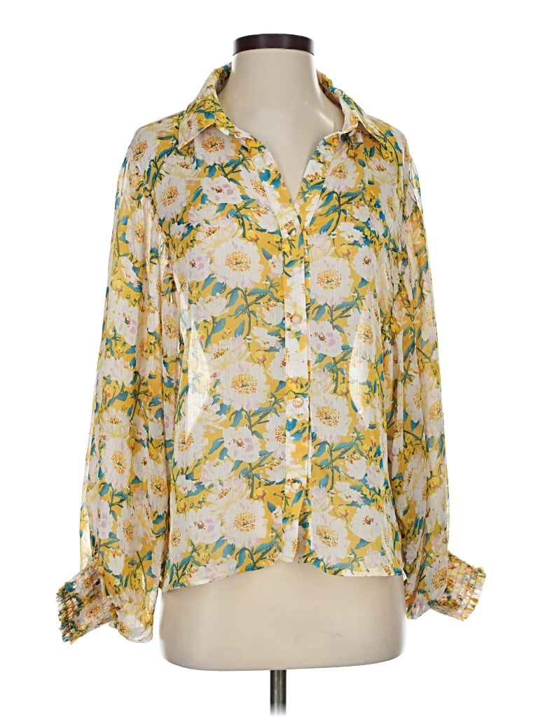 Pre-owned Eesome Long Sleeve Blouse In Yellow