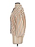 Madewell Stripes Tan 3/4 Sleeve Button-Down Shirt Size XXS - photo 5